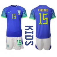 Dres Brazil Fabinho #15 Gostujuci za djecu SP 2022 Kratak Rukav (+ kratke hlače)